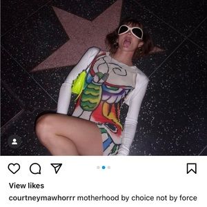 Butterfly tattoo mesh dress